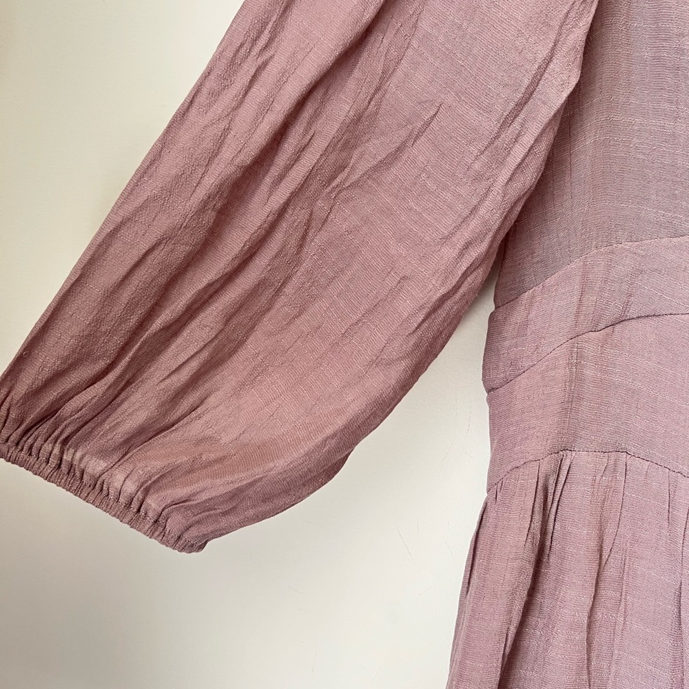 Baltic Born Amelia Boho Mini Dress Dusty Lavendar Gauzy Spring Romantic Chic - Picture 9 of 13